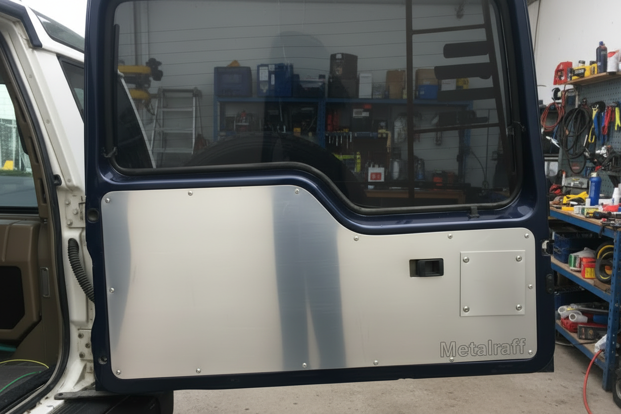 Panel inoxidable Discovery azul marino fondo exterior